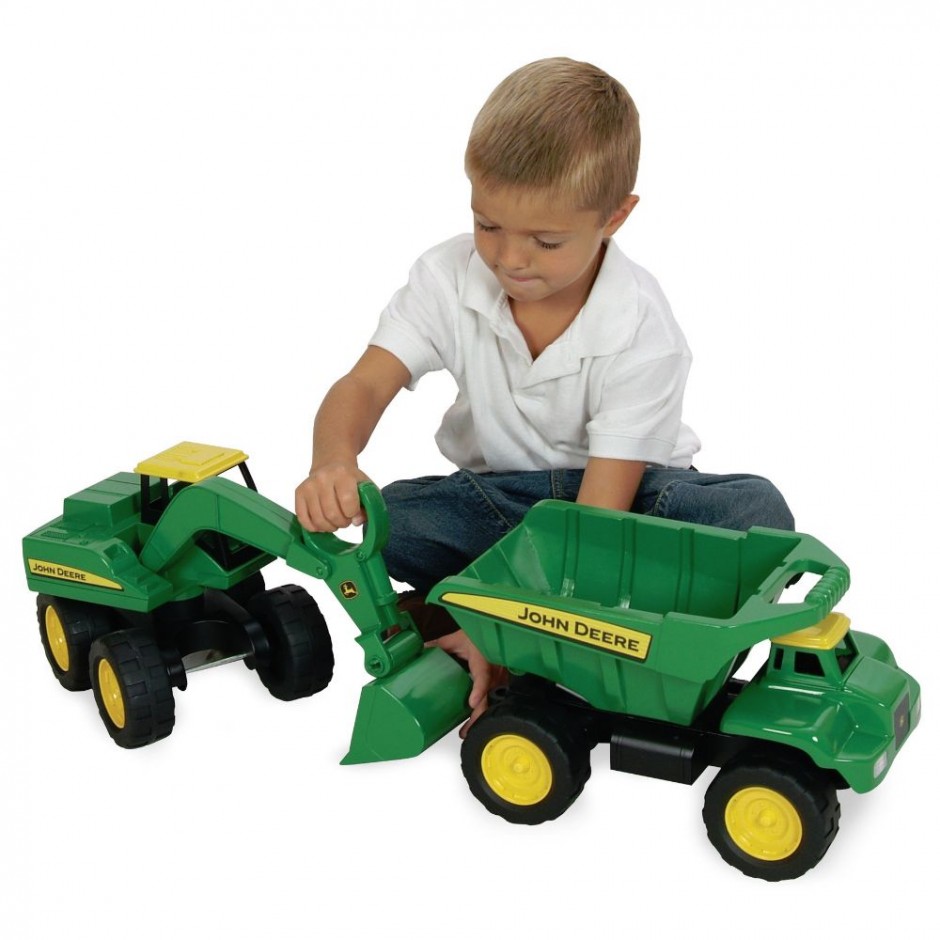 john deere big scoop dump truck & excavator set