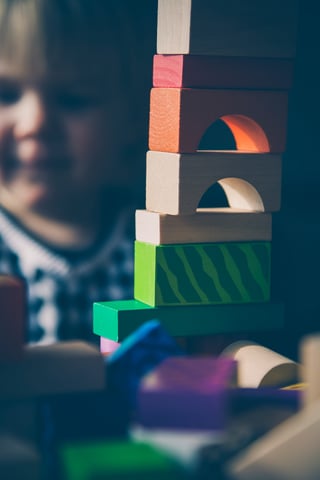 Child playing with blocks