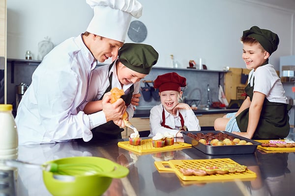 Children Learning How to Bake